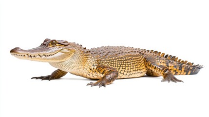 Fototapeta premium Powerful Crocodilian Predator Hunting in Tropical Wetland