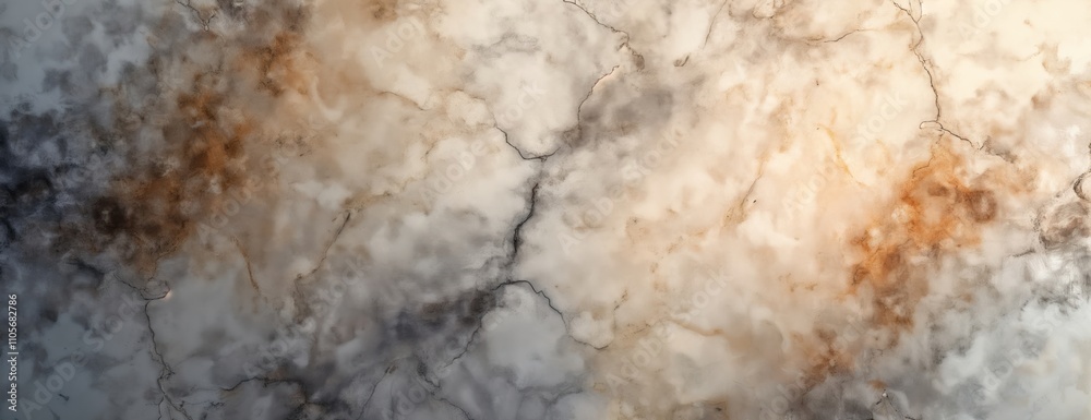 Poster Abstract marble texture with light grey, brown hues. Unique marble patterns create subtle variations. Marble design resembles sky clouds smoke. Abstract design suggesting nature. Evokes sense of
