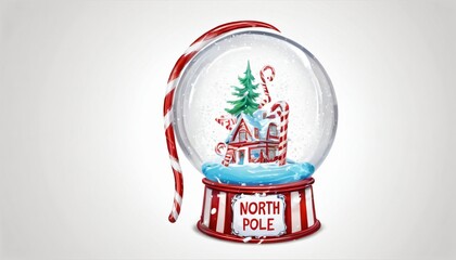 North Pole Snow Globe and Candy Cane Christmas