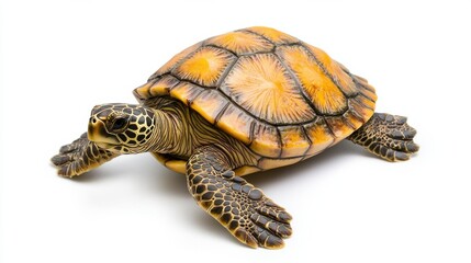 Obraz premium Close Up of a Colorful Turtle with Patterned Shell in Natural Habitat
