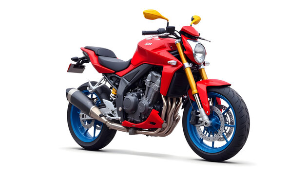 Vector illustration of colorful motorcycle on white background