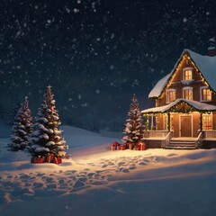 Fototapeta premium Christmas night in the city