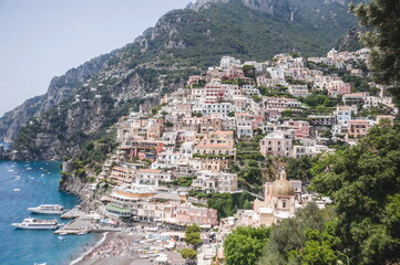 Naklejka premium view of the town of Positano