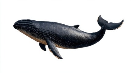 Obraz premium Majestic Whale Swimming in the Vast Ocean Depths