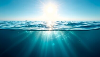 Obraz premium Sunlit Ocean Waves During A Serene Sunset Scene