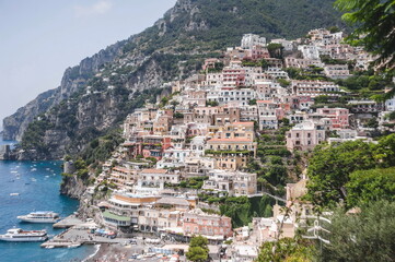 Naklejka premium view of the town of Positano