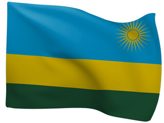 3d Flags Of Rwanda.
