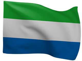 3d Flags Of Sierra Leone.