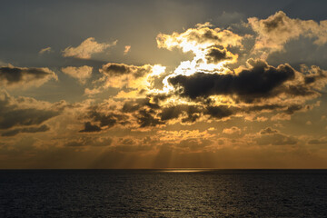 Golden Sunset Over the Ocean