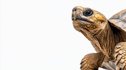 Naklejka premium Close up Turtle Portrait Reptilian Critter Stares Directly at with Prehistoric Visage