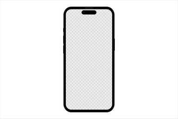 Realistic smartphone frame mockup or template with blank screen on white background layer vector illustration