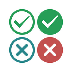 A set of four check boxes with one of them being green. The other three are red. The green box is in the middle of the other three
