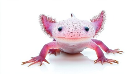 Whimsical Close Up Portrait of a Vibrant Amphibious Creature in a Scientific Setting
