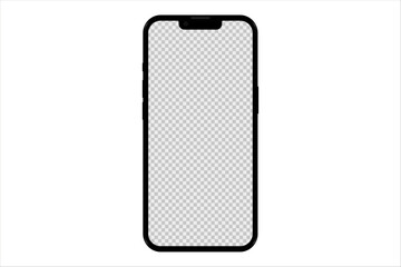 Realistic smartphone frame mockup or template with blank screen on white background layer vector illustration