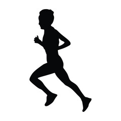 Man running / sprinting silhouette flat vector icon for exercise apps and websites