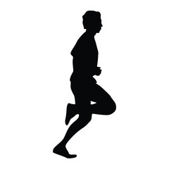 Man running / sprinting silhouette flat vector icon for exercise apps and websites