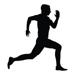 Man running / sprinting silhouette flat vector icon for exercise apps and websites