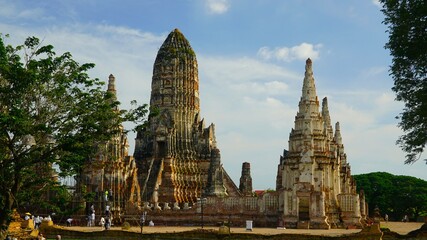 Naklejka premium Buddhist temple in Ayutthaya destroyed by Myanmar attack : Chai Watthanaram Temple