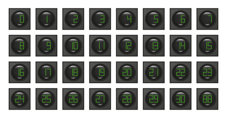 30 digital green numbers. Traffic light timer.