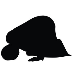 Silhouette of a Muslim praying