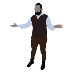 Handsome male office employee standing. Business casual men fashion concept. 