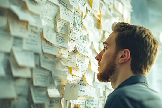 An employee staring at a long list of emails on a screen, overwhelmed by tasks