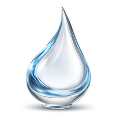 Elegant glass water droplet sculpture showcasing fluidity and light reflections in a minimalist design