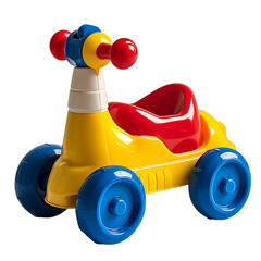Fototapeta premium Colorful Ride-On Toy for Toddlers - 3D Render - Transparent PNG