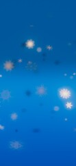 Abstract Snowflakes on Blue Background