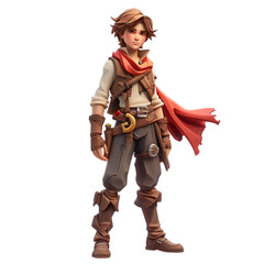 Hero game character, 3D Render - Cartoon Style - Transparent PNG