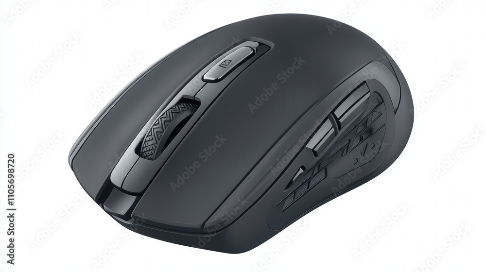 Aufkleber A multi-button mouse with additional side buttons for easy navigation through web pages and applications.