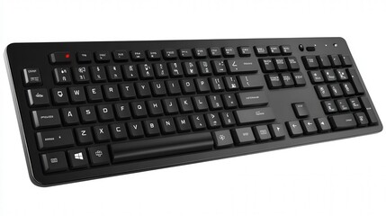 A multimedia keyboard with dedicated media control buttons for volume, play/pause, and other functions.