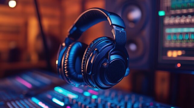 A voice actor uses soundproof headphones during recording sessions to accurately hear themselves and adjust their performance accordingly