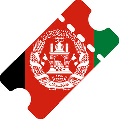 Afghanistan Flag On ticket