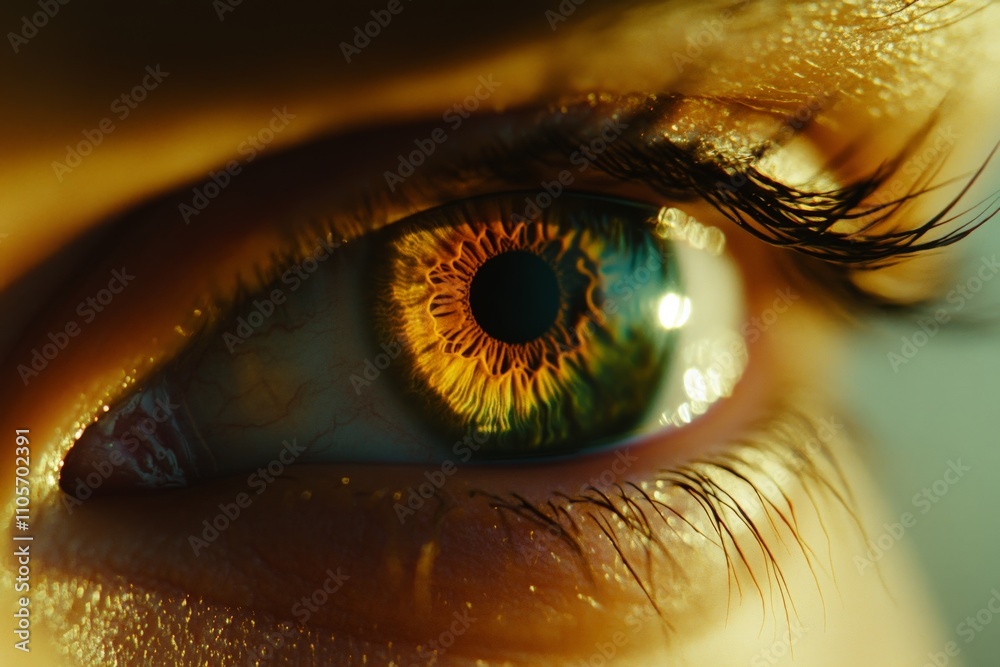 Poster this stunning image captures an extreme close-up of a vibrant human eye, highlighting the intricate 