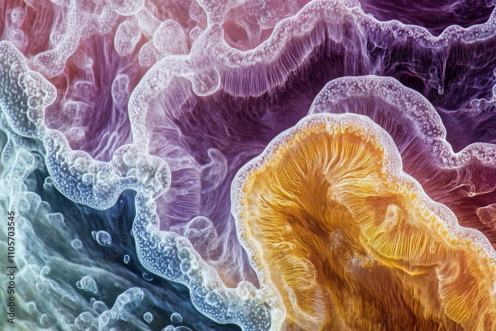 Poster This dynamic image presents a close-up view of abstract patterns with intricate details, displaying brilliant colors that create an inviting visual experience.
