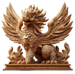 Fototapeta premium Ornate Wooden Dragon Sculpture