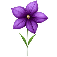 Obraz premium Purple flower with delicate petals and vibrant color growing from a green stem against a simple background