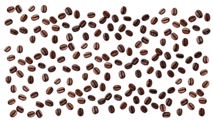 Scattered Coffee Beans On transparent Background for Coffee Enthusiasts