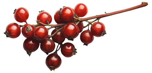 PNG Cluster of red berries on a branch