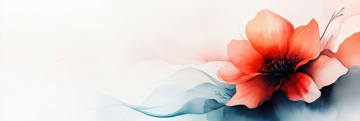 Obraz premium floral watercolor art, beautiful watercolor flowers on a soft pastel background, ideal for a mothers day greeting