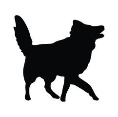 Silhouette German shepherd dog on a white background
