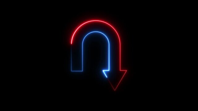 U-turn direction arrow animation. U-Turn Reassign. Sign Direction.