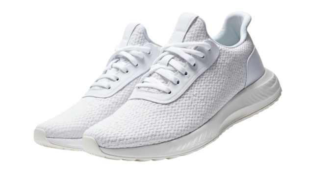 Modern White Athletic Sneakers on transparent Background