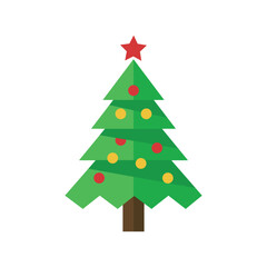 ornaments, brown trunk, festive, holiday decoration, vector art, clean lines, simple