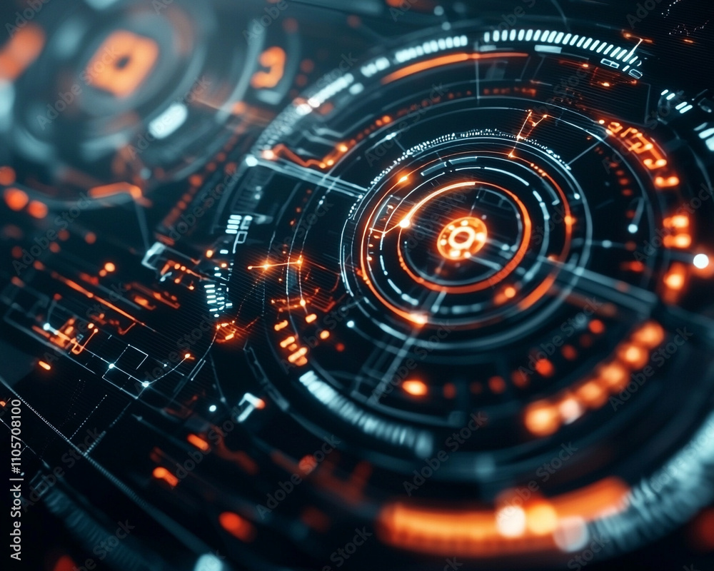 Fototapete ai generated technology visuals futuristic environment digital art abstract graphics close-up view i