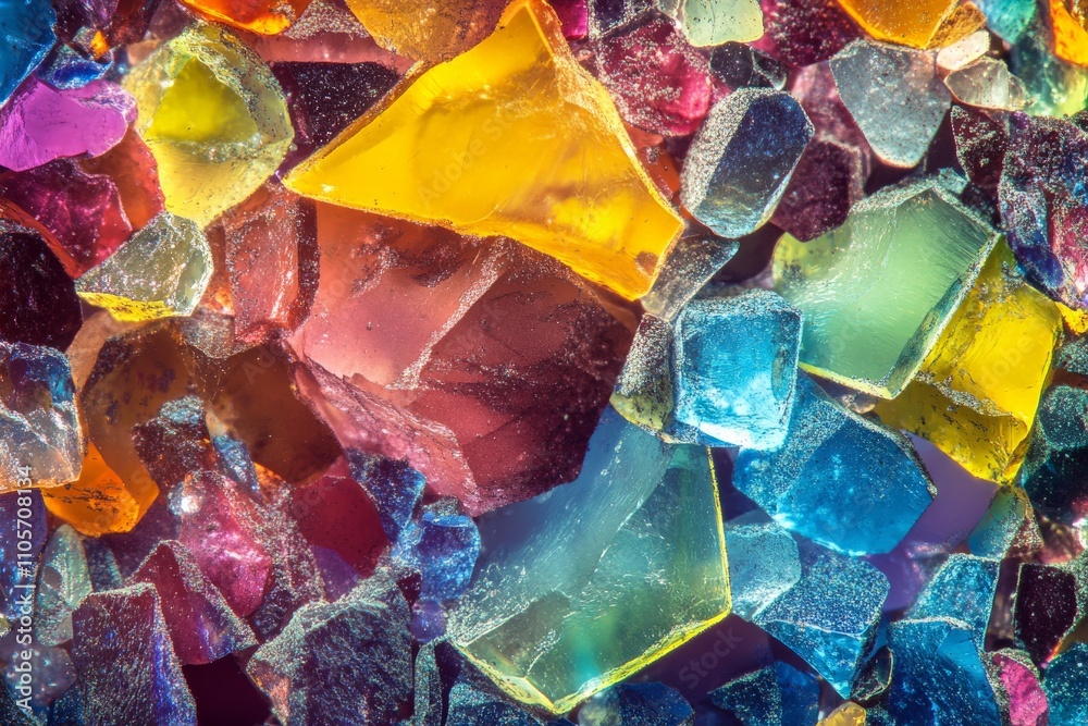 Leinwandbilder this vibrant image showcases a collection of multicolored crystalline shapes, reflecting light beaut
