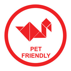 Pet Friendly Icon or Pet Friendly Label Vector Isolated in Flat Style. Best Pet Friendly icon vector for product packaging design element. Pet Friendly Label Vector