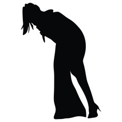 Women singer silhouette, women singing on mic, singer singing silhouette, vocalist singing to microphone