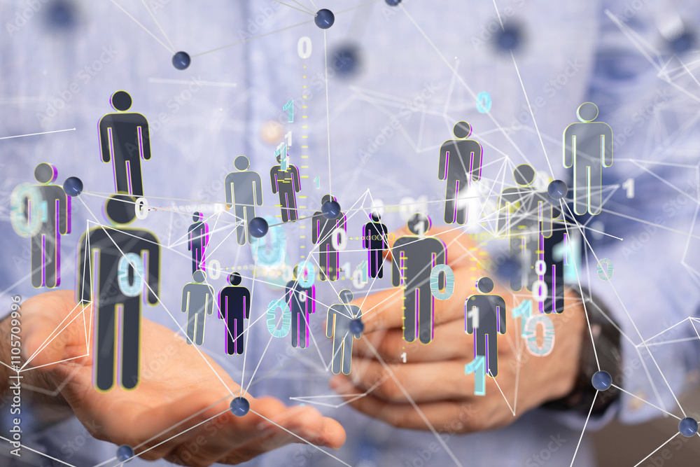 Aufkleber people network structure hr - human resources management and recruitment